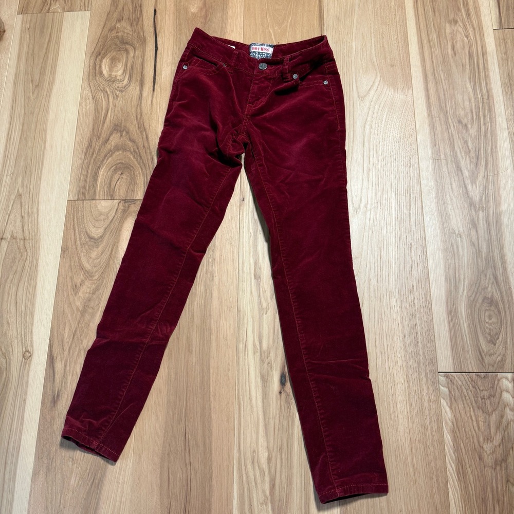 Hot Kiss Skinny Lily Corduroy Pants Womens 28x30 Wine Red Skinny Leg 90s Y2k